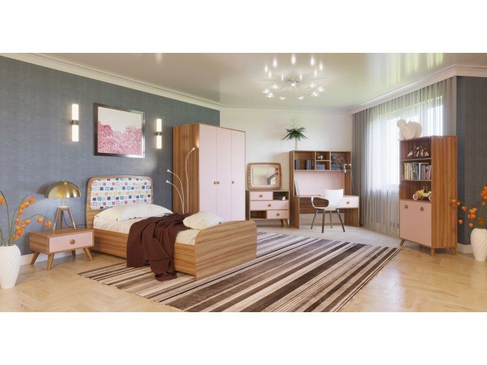 Детско модулно обзавеждане КОЛИБРИ (марино/розово)